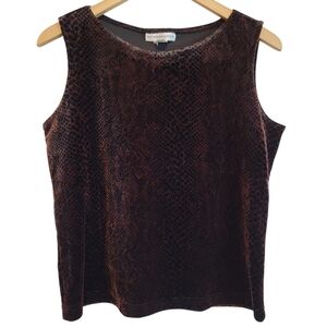 Vintage Katherine Stone Velvet Sleeveless Top Snakeskin Sz M Tank Whimsigoth EUC